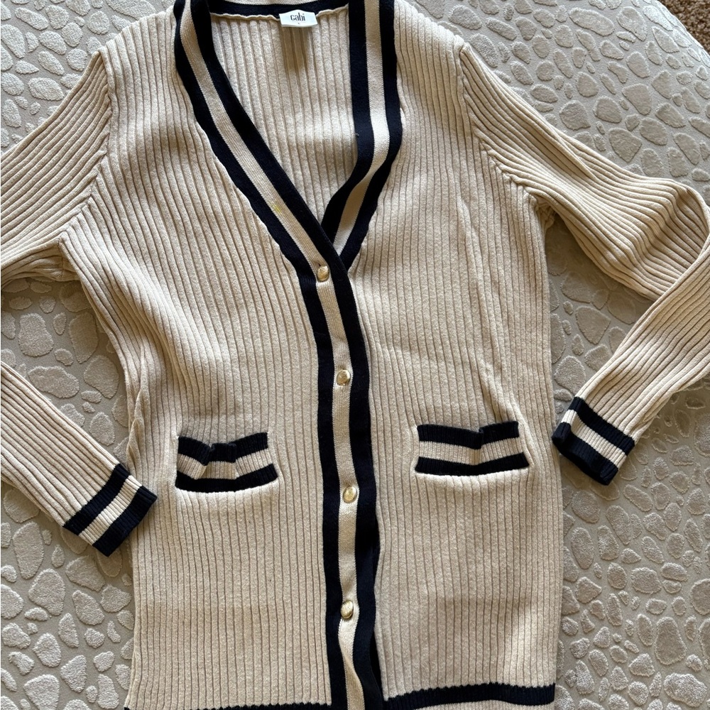 Chic Beige and Black Women's Sweater